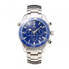 Omega Seamaster Working Chronograph Blue Bezel with Blue Dial S/S-Silver Hand