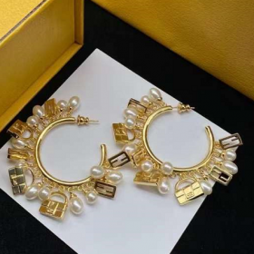 2023 Fendi 18K Gold Pearl Earrings