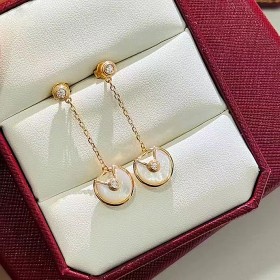 Cartier Amulet flying saucer tassel earrings(white)
